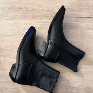 Madewell Idris Black Leather Ankle Boots